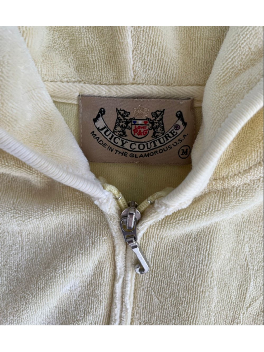 Juicy Couture Yellow Classic Full-Zip Hoodie Top M - Picture 6 of 6